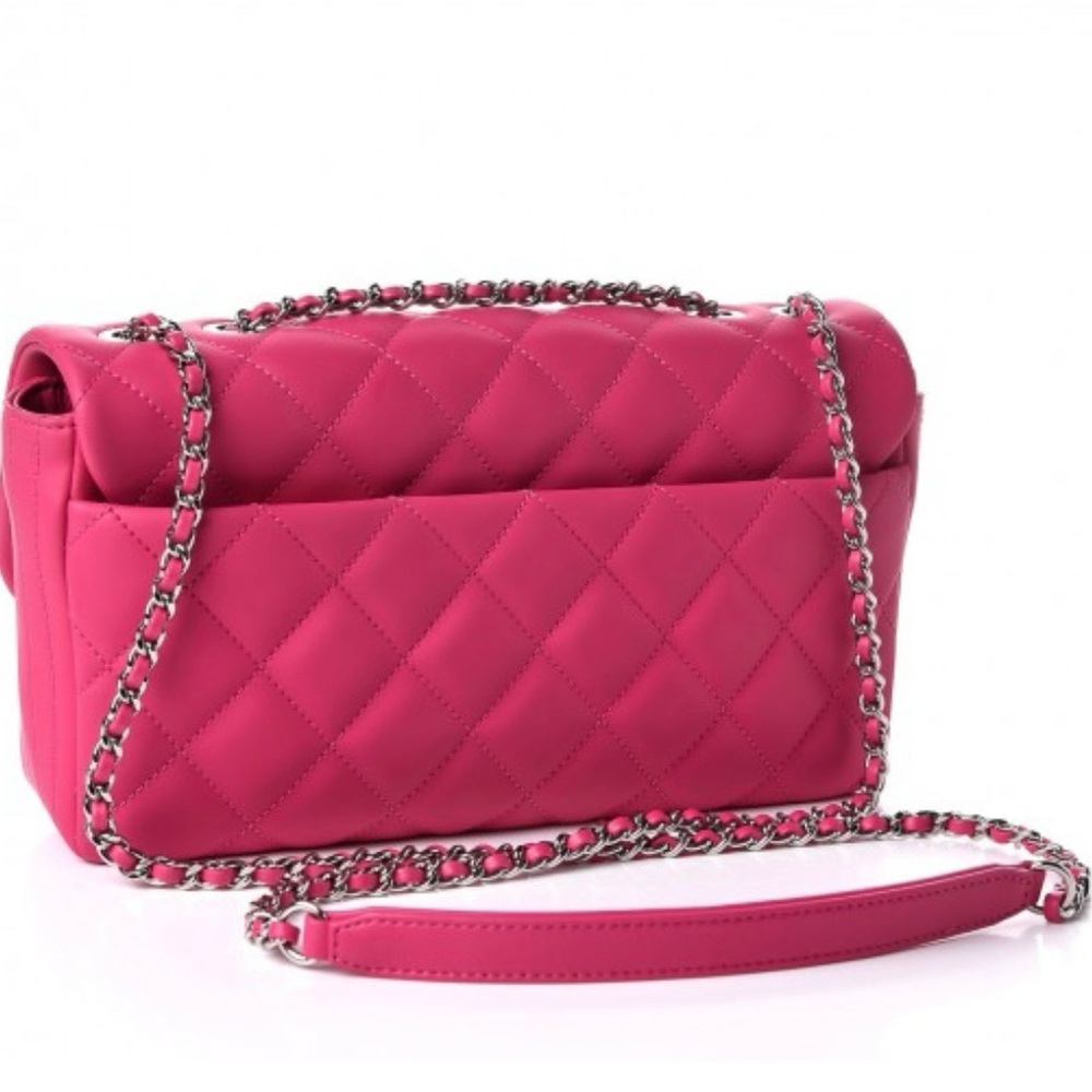 Chanel Rubber Quilted Lambskin Medium Coco Rain Flap in Pink. 💖 Card & COA- Full - Picture 6 of 16